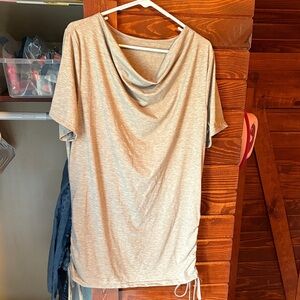 Gray Cowl Neck Women's Top